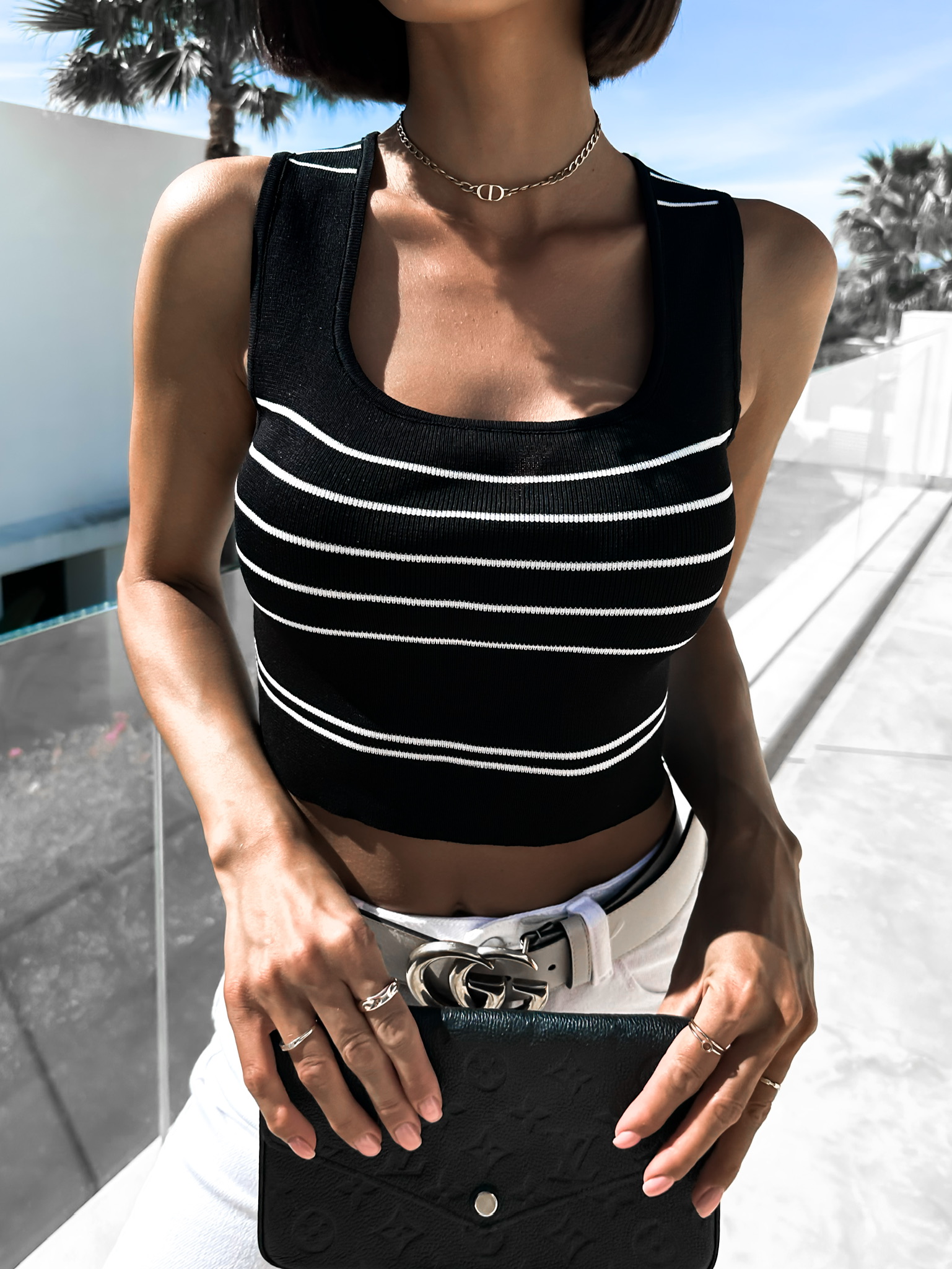 Černý crop top HELCIANY Velikost: ONESIZE