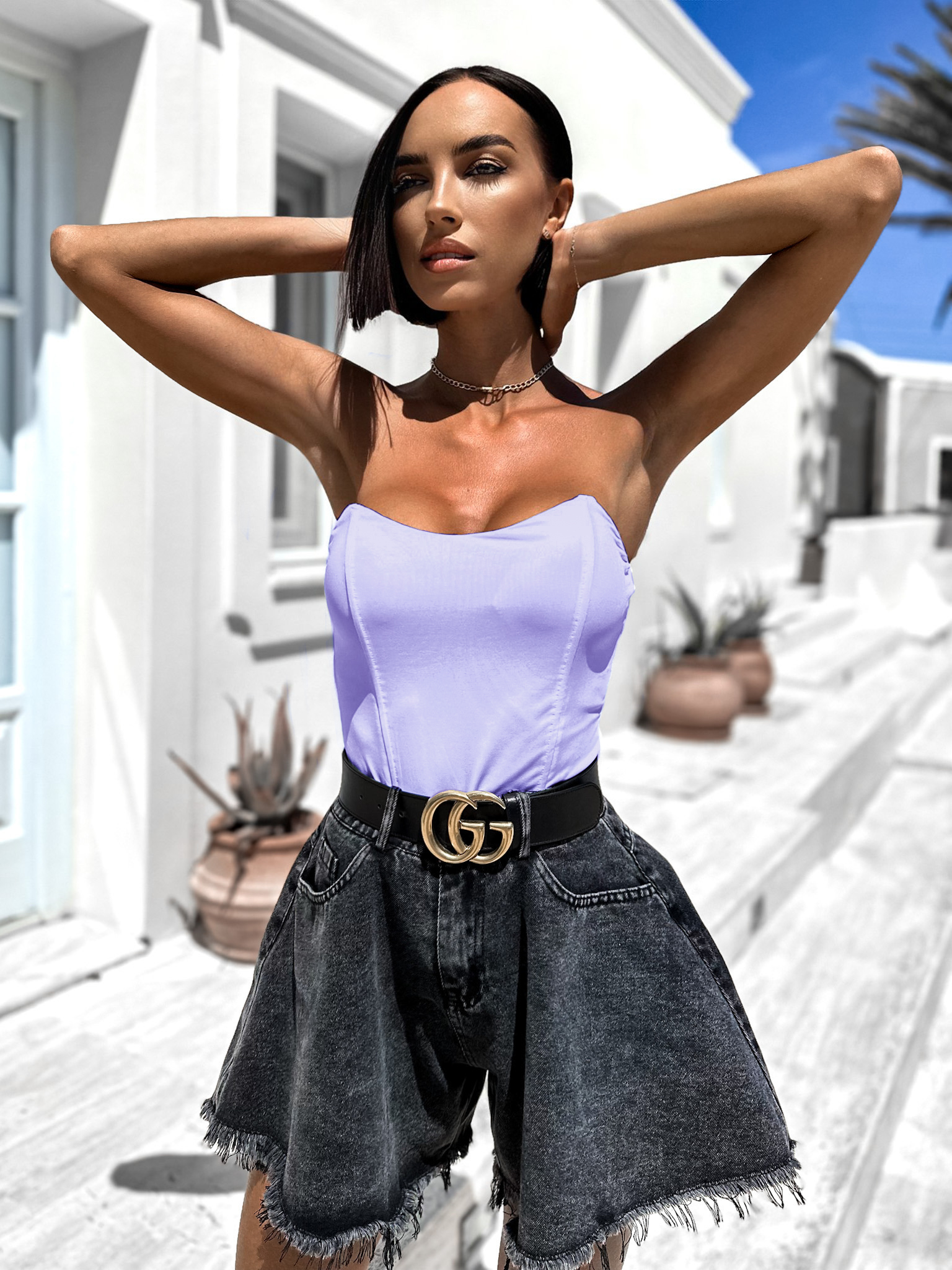 Světle fialové elegantní body BLYNTERE Velikost: M/L