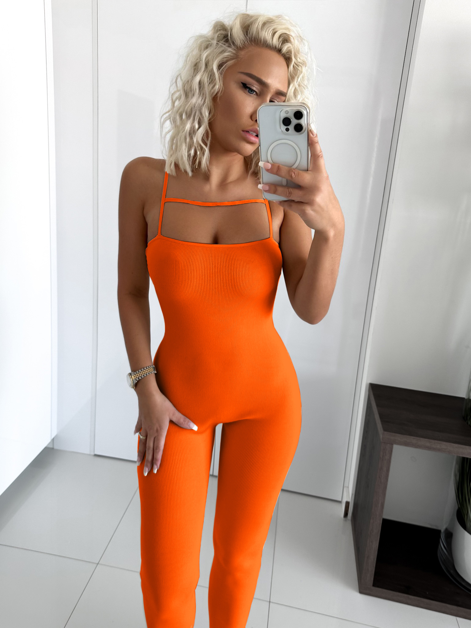 Oranžový elegantní overal KOLDENINE Velikost: ONESIZE