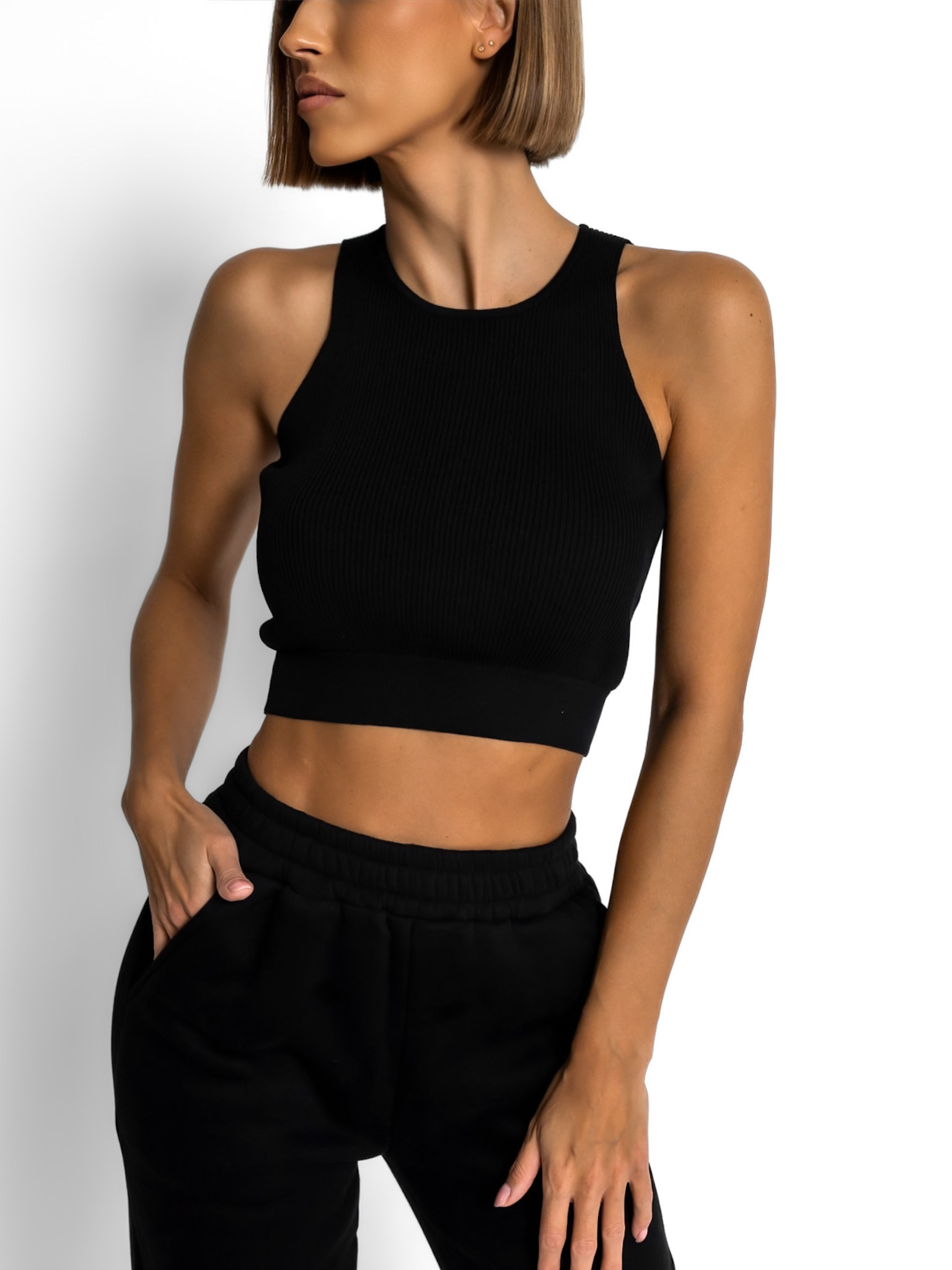 Levně Černý elegantní top ALAWOSI