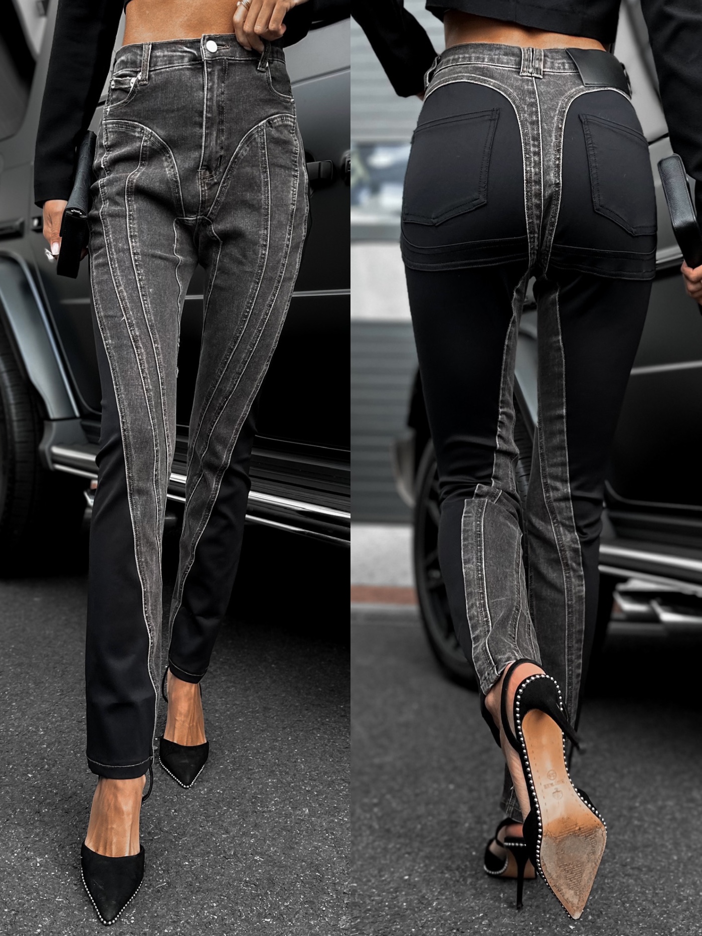 Černé denim kalhoty BRABLE Velikost: S