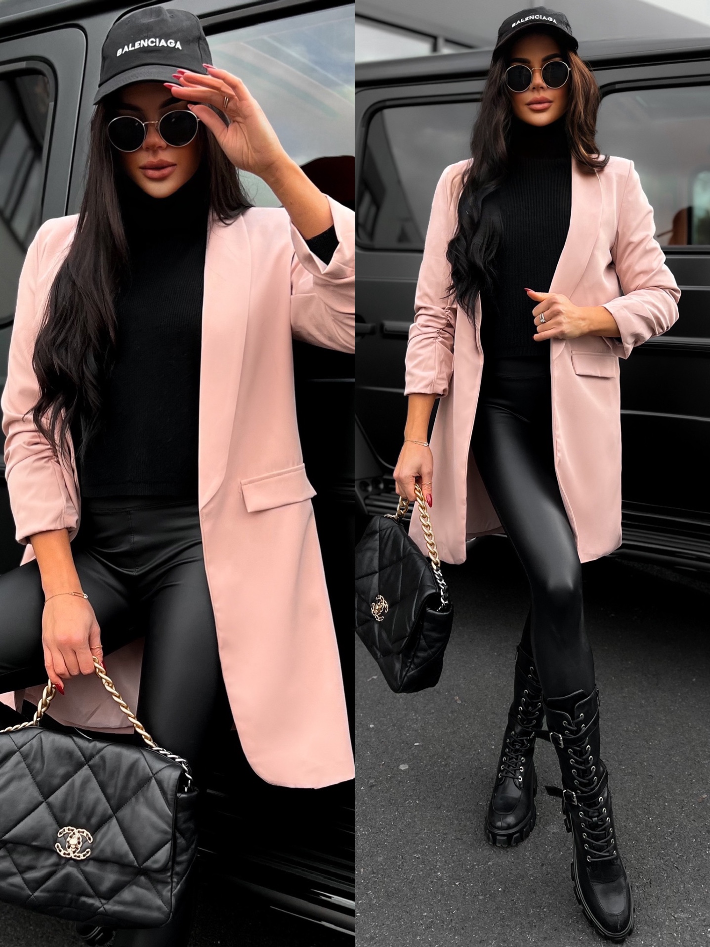 Levně Starorůžové elegantní sako CASTIEL otevřeného stylu