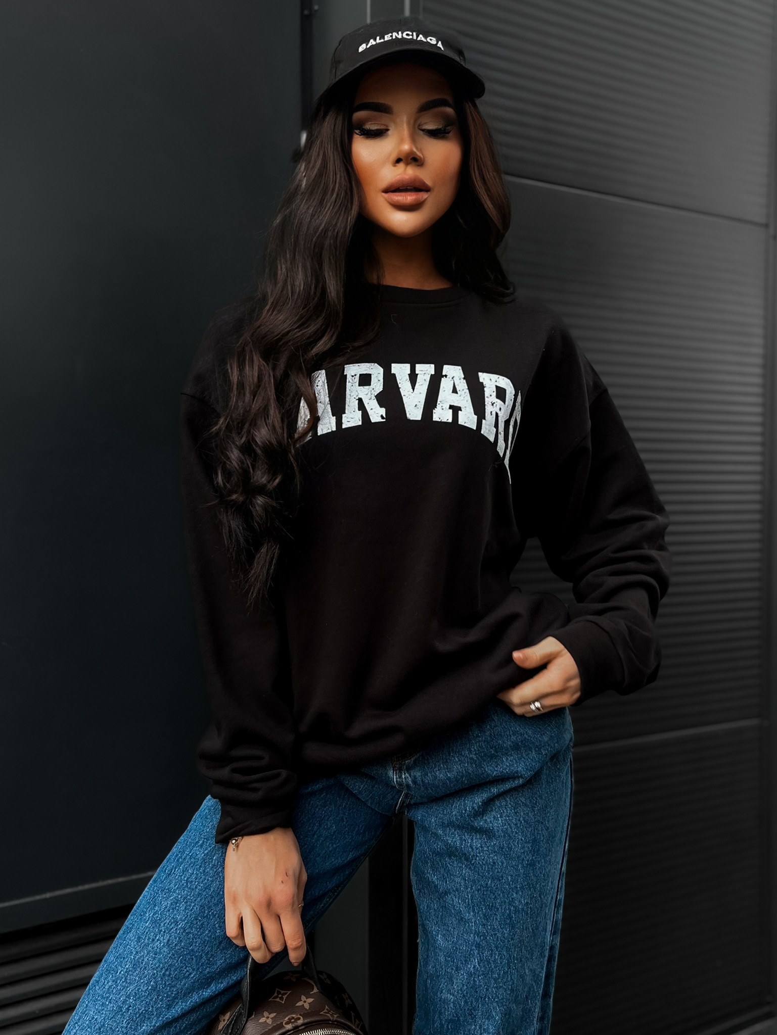 Levně Černá oversize mikina TENITI
