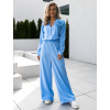 Modré elegantní široké kalhoty ELIZON