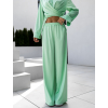 Zelené elegantní široké kalhoty ELIZON