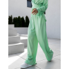 Zelené elegantní široké kalhoty ELIZON