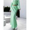 Zelená saténová dlouhá sukně JALIEN