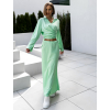 Zelená saténová dlouhá sukně JALIEN
