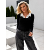 Černý svetřík s límečkem DARATE