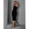 Černé žebrované midi šaty LENES