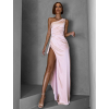 Růžové saténové dlouhé šaty OHTAM