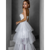 Bílé dlouhé tylové šaty FREDOX s volánem