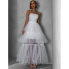 Bílé dlouhé tylové šaty FREDOX s volánem