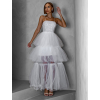 Bílé dlouhé tylové šaty FREDOX s volánem