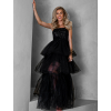 Černé dlouhé tylové šaty FREDOX s volánem