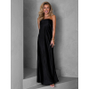 Černé dlouhé saténové lesklé šaty ABIMA