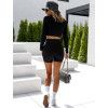 Černý crop top CORSET s dlouhým rukávem