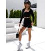 Černý crop top CORSET s dlouhým rukávem