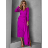 Fialové dlouhé elegantní šaty AUTIS se zavazováním