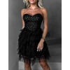 Černé tylové krátké společenské šaty SARANE
