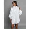 Bílá oversize dlouhá elegantní košile KAMILIS