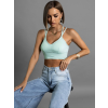 Světle zelený crop top DARRENE s překřížením na zádech