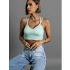 Světle zelený crop top DARRENE s překřížením na zádech
