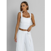 Bílý elastický top CAMILLA s vycpávkami