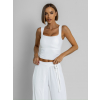 Bílý elastický top CAMILLA s vycpávkami