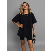 Černé washed oversize tričko ADELIT s krátkým rukávem