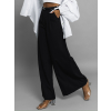 Černé společenské široké kalhoty BERGAMOT s páskem