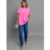 Růžové třpytivé oversize tričko NOEMI s kamínky