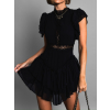 Černé krátké krajkové šaty s nohavicemi LYCHE