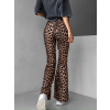 Hnědé leopardí kalhoty do zvonu TUVYA