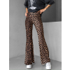 Hnědé leopardí kalhoty do zvonu TUVYA