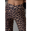 Hnědé leopardí kalhoty do zvonu TUVYA