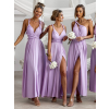 Světle fialové dlouhé vázací šaty KATIE pro družičky