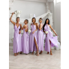 Světle fialové dlouhé vázací šaty KATIE pro družičky