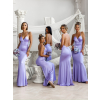 Světle fialové dlouhé saténové šaty MARSELLE pro družičky