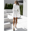 Bílé krátké košilové šaty LUTOBOR s krajkou