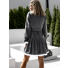 Šedé krátké košilové šaty LUTOBOR s krajkou
