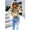 Béžová crop stylová mikina TALULA s kapucí