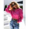 Růžová crop stylová mikina TALULA s kapucí