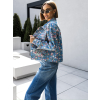 Modrá květovaná džínová bunda OGNJAJ s kytičkami