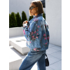 Modrá květovaná džínová bunda OWEN