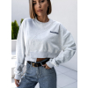 Šedá bavlněná crop mikina WADIE