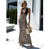 Leopardí dlouhé šaty MIHAI s krajkou