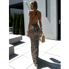 Leopardí dlouhé šaty MIHAI s krajkou