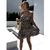Leopardí krátké šaty MANSVET s volánem