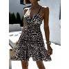 Leopardí krátké šaty MANSVET s volánem
